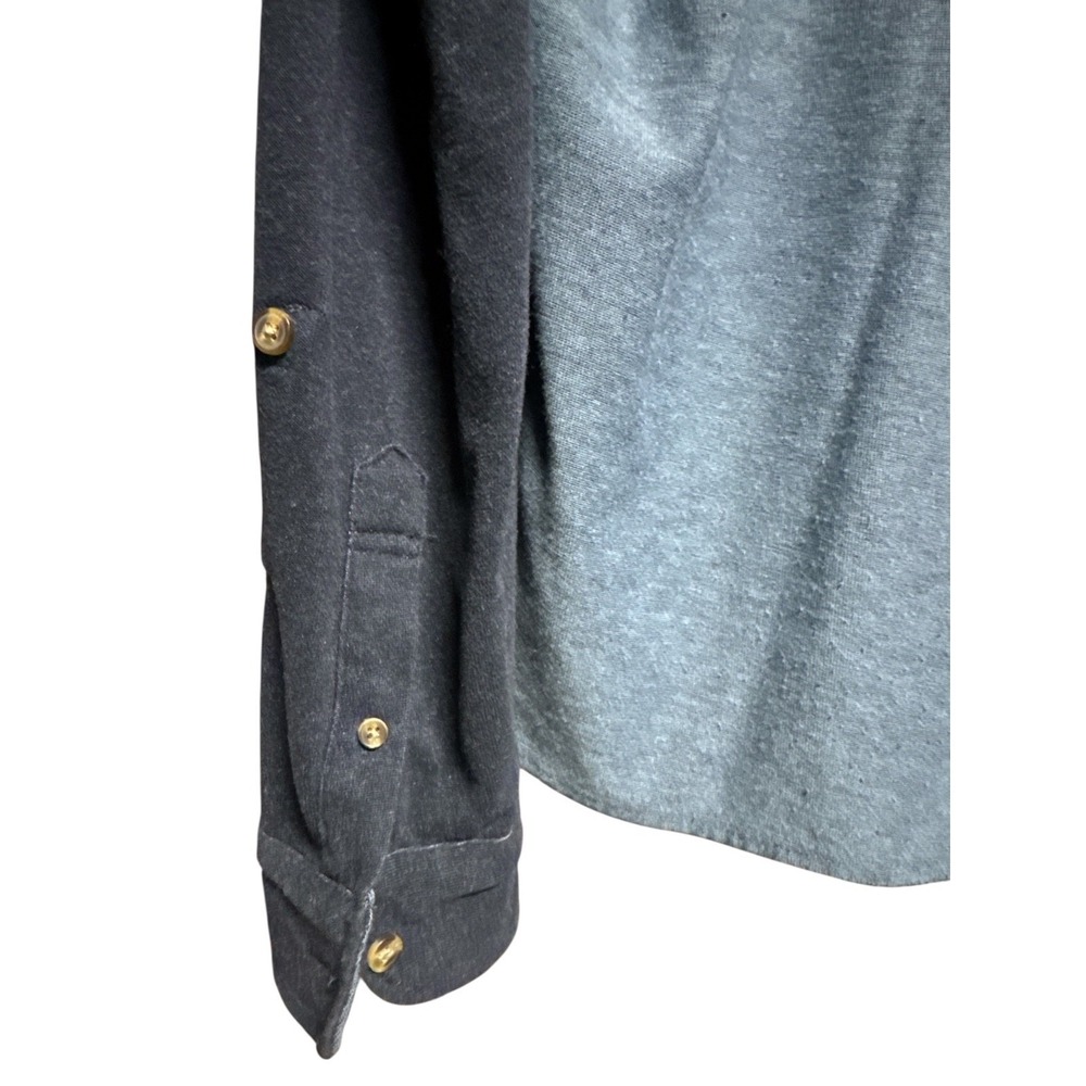 Abercrombie Kids Gray Two Tone Button Down Shirt Long Sleeve Moose Logo 15/16 - Picture 3 of 7